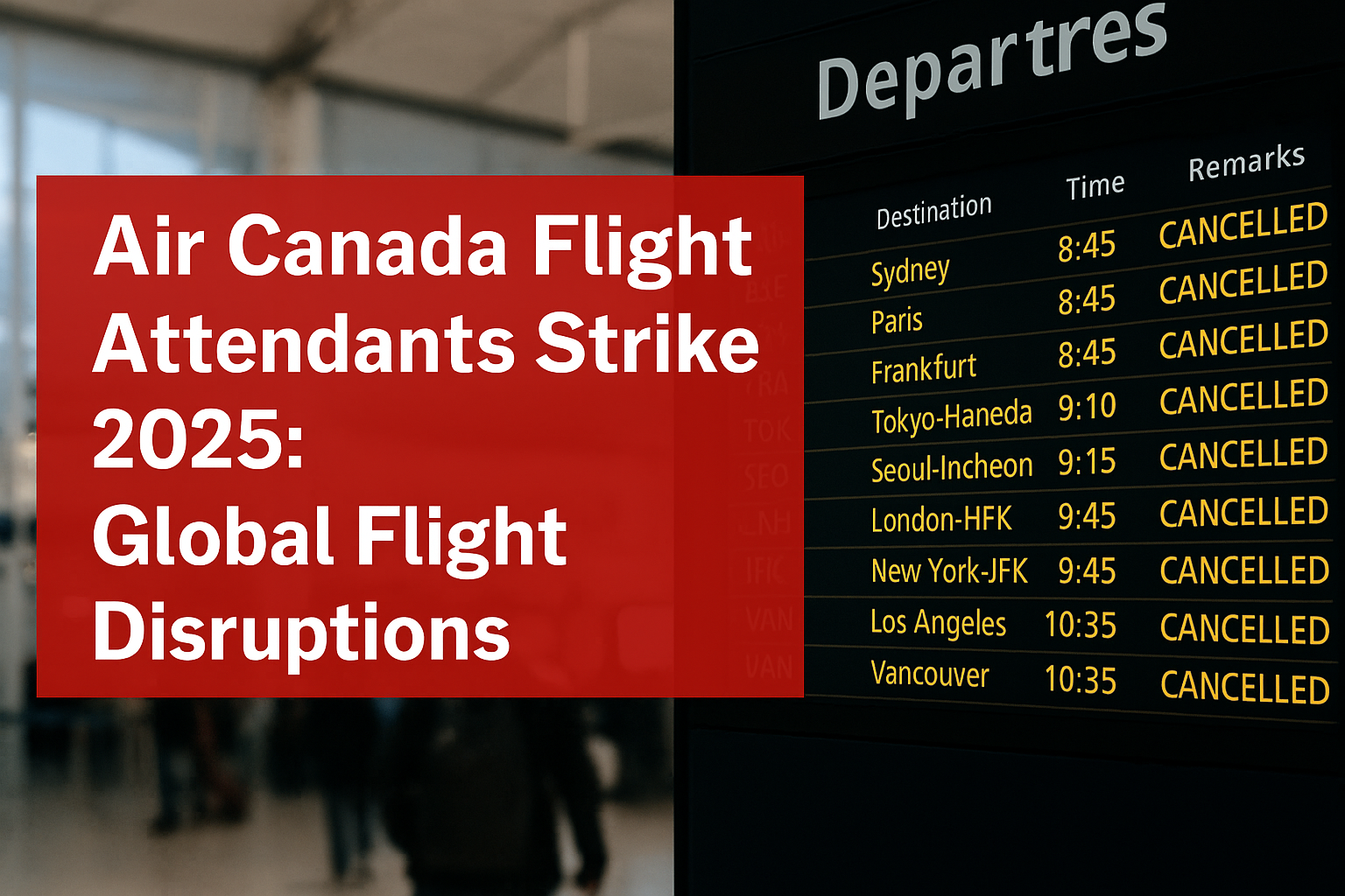 Air Canada Flight Attendants Strike 2025: Global Flight Disruptions: