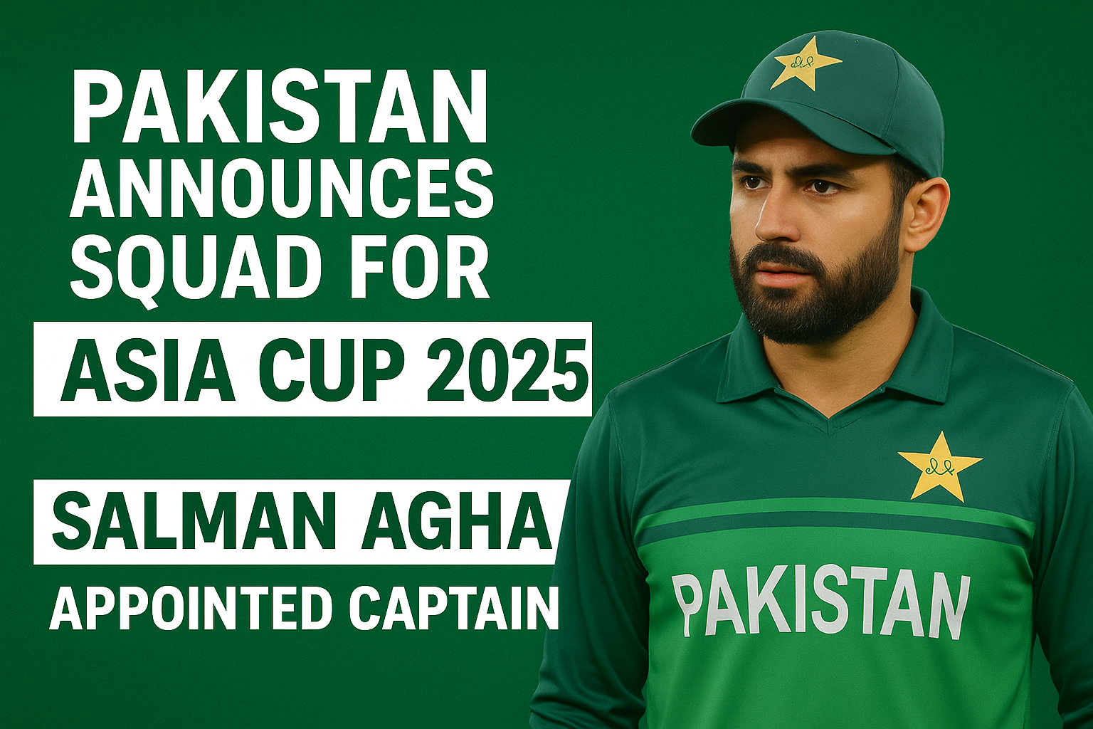 Pakistan Squad for Asia Cup 2025: Salman Agha Named Captain