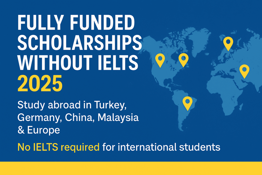 Fully Funded Scholarships Without IELTS 2025